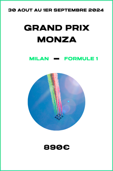 Formation de jets avec des traînées de fumée aux couleurs de l'Italie au-dessus de Monza