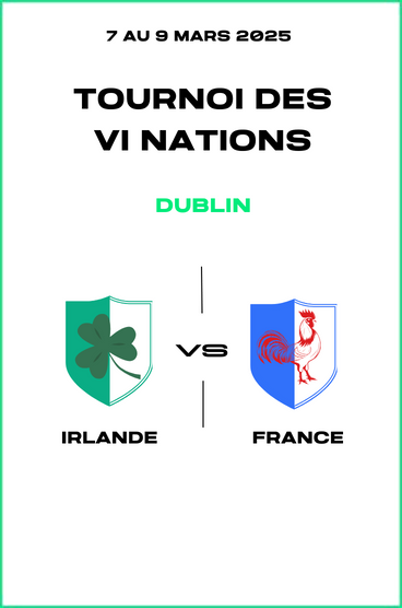 Match Irlande France pour les 6 nations 2025