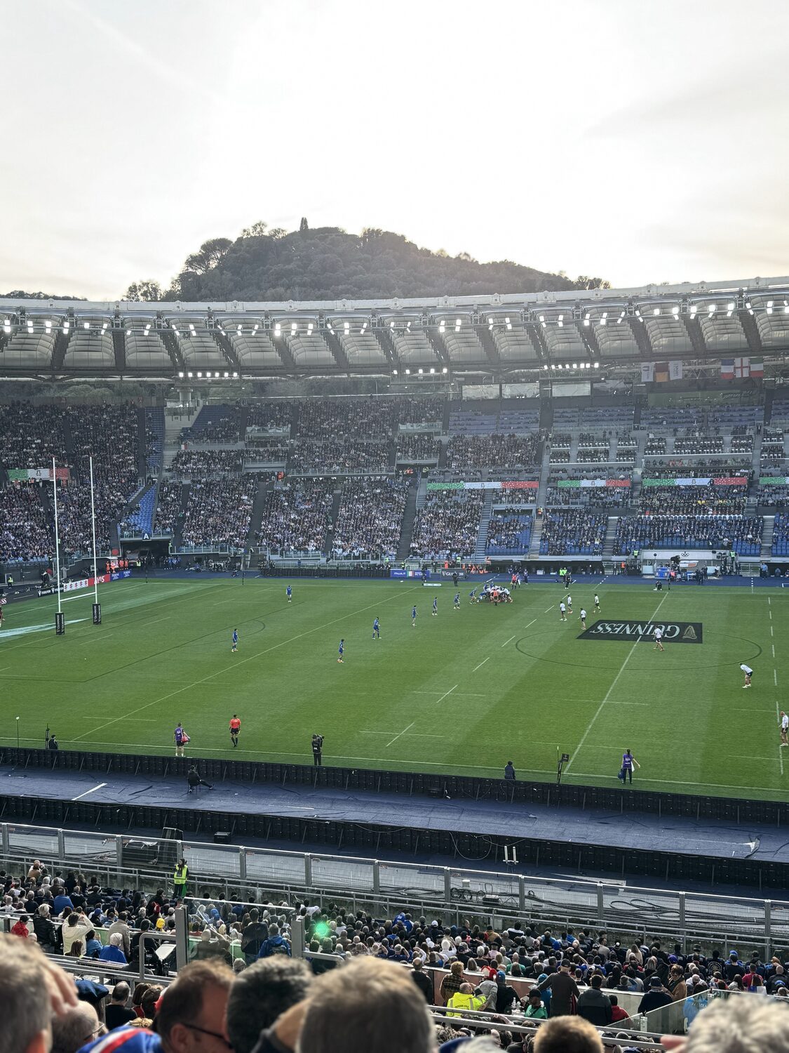 Stadio Olimpico de Rome, ambiance des supporters au rugby