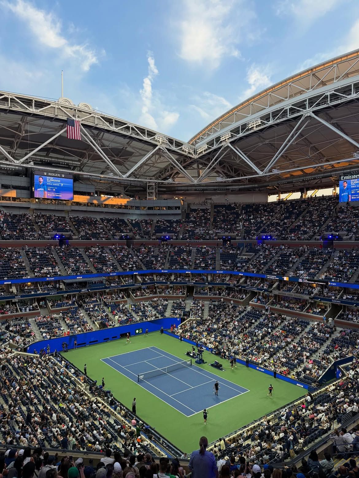 Court de l'Arthur Ashe Stadium à l'US Open, New York