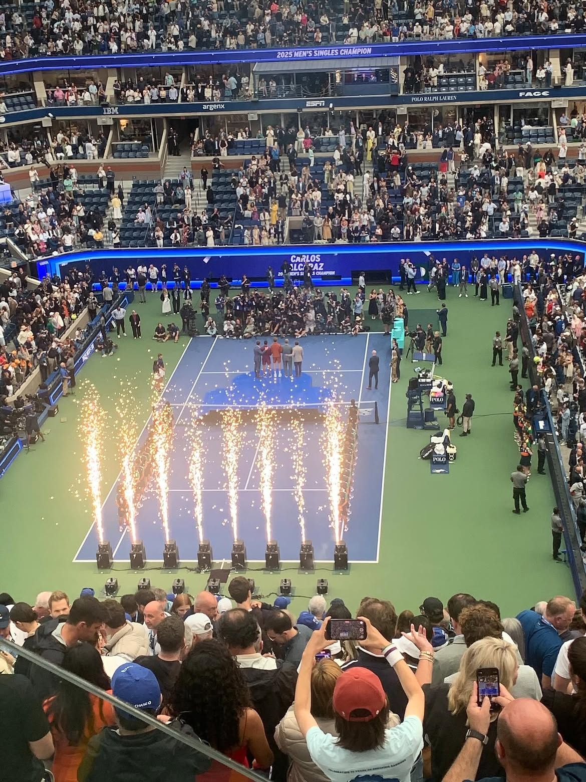 Cérémonie d'ouverture de l'US Open avec feux d'artifice